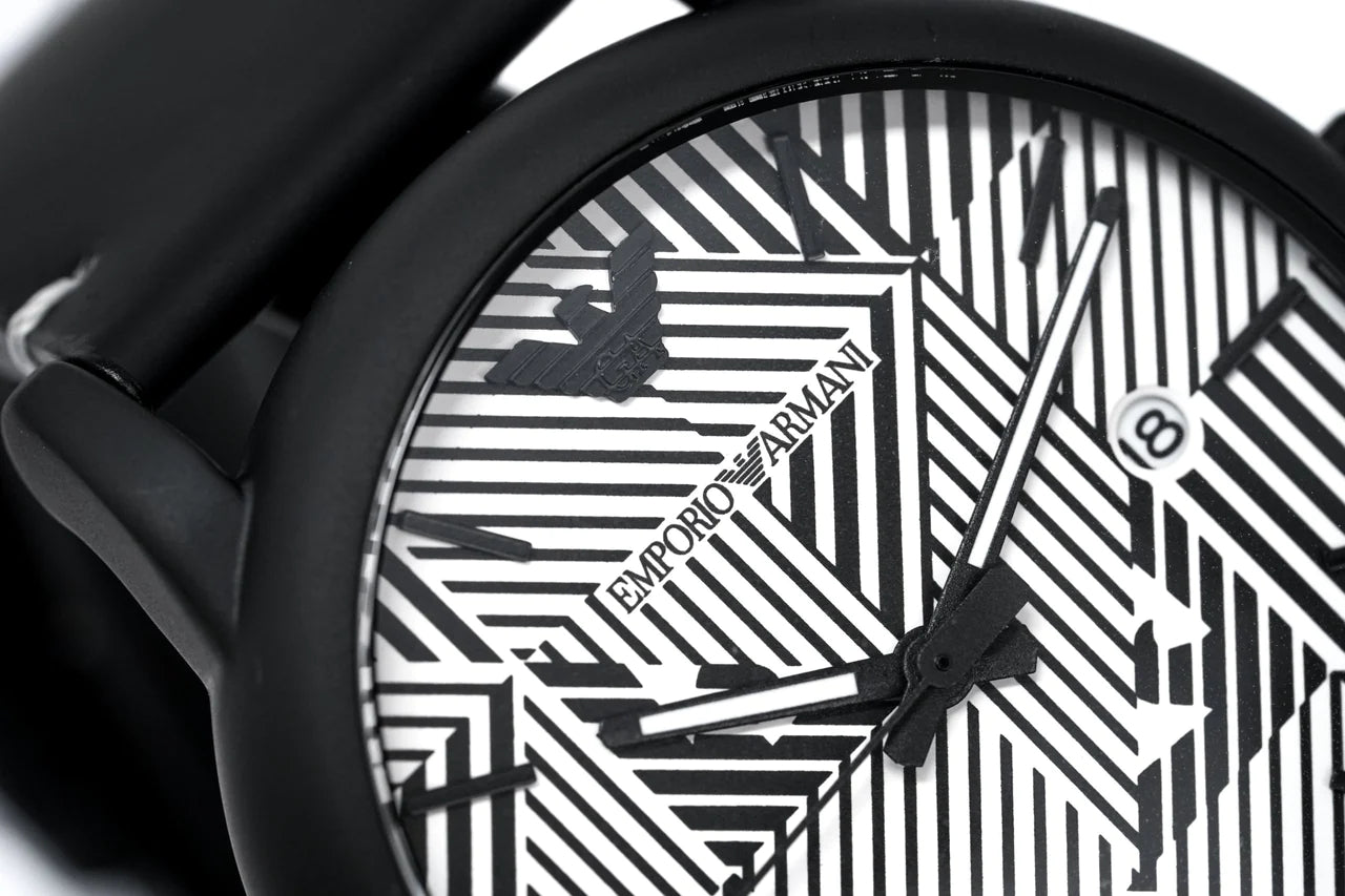  Shop Authentic Emporio Armani Luigi Quartz White Dial Black Rubber Strap Watch For Men - AR11136 - Luxxuri