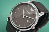  Shop Authentic Emporio Armani Classic Quartz Grey Dial Grey Leather Strap Watch For Men - AR1730 - Luxxuri