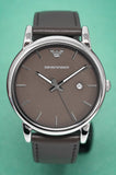  Shop Authentic Emporio Armani Classic Quartz Grey Dial Grey Leather Strap Watch For Men - AR1730 - Luxxuri