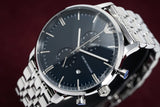  Shop Authentic Emporio Armani Gianni Chronograph Blue Dial Silver Steel Strap Watch For Men - AR80013 - Luxxuri