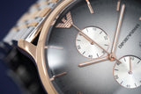  Shop Authentic Emporio Armani Gianni Chronograph Grey Dial Two Tone Steel Strap Watch For Men - AR1721 - Luxxuri