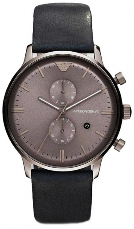  Shop Authentic Emporio Armani Classic Grey Dial Grey Leather Strap Watch For Men - AR0388 - Luxxuri