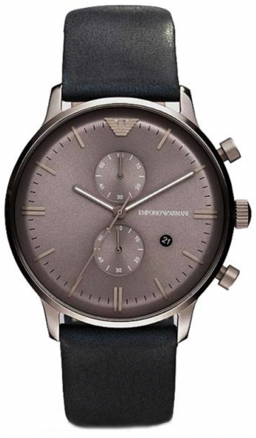  Shop Authentic Emporio Armani Classic Grey Dial Grey Leather Strap Watch For Men - AR0388 - Luxxuri