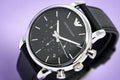  Shop Authentic Emporio Armani Classic Chronograph Black Dial Black Leather Strap Watch For Men - AR1733 - Luxxuri
