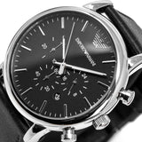  Shop Authentic Emporio Armani Luigi Chronograph Black Dial Black Leather Watch For Men - AR1828 - Luxxuri