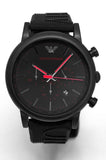  Shop Authentic Emporio Armani Luigi Chronograph Black Dial Black Rubber Strap Watch For Men - AR11024 - Luxxuri