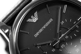  Shop Authentic Emporio Armani Luigi Chronograph Black Dial Black Leather Strap Watch For Men - AR1737 - Luxxuri