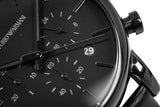  Shop Authentic Emporio Armani Luigi Chronograph Black Dial Black Leather Strap Watch For Men - AR1737 - Luxxuri