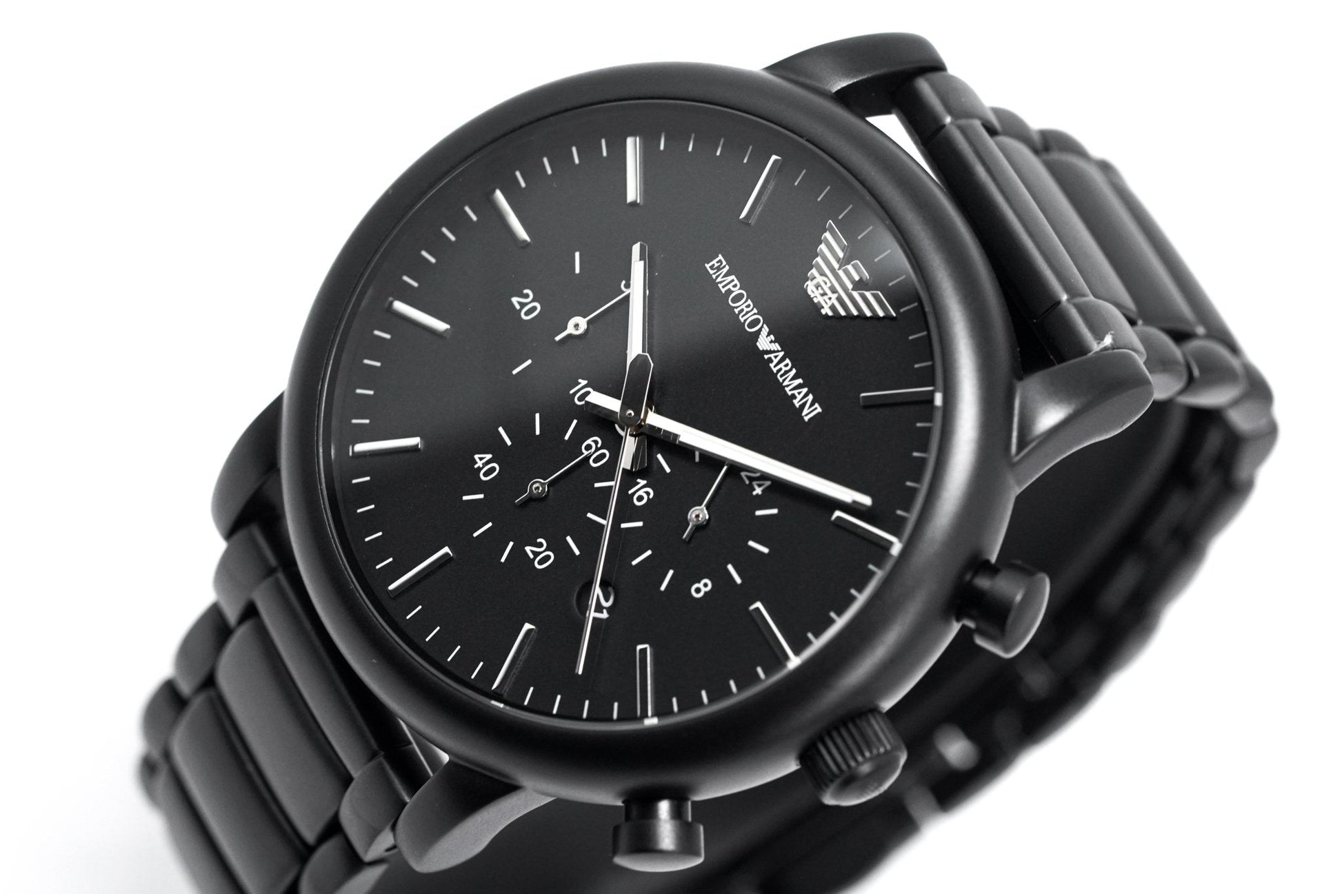  Shop Authentic Emporio Armani Luigi Chronograph Black Dial Black Stainless Steel Watch For Men - AR1895 - Luxxuri