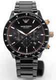  Shop Authentic Emporio Armani Mario Ceramic Chronograph Black Dial Black Steel Strap Watch For Men - AR70002 - Luxxuri