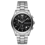  Shop Authentic Emporio Armani Paolo Chronograph Black Dial Silver Steel Strap Watch For Men - AR11602 - Luxxuri