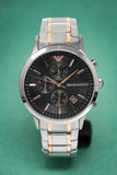  Shop Authentic Emporio Armani Renato Chronograph Black Dial Two Tone Steel Strap Watch For Men - AR11165 - Luxxuri