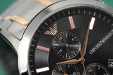  Shop Authentic Emporio Armani Renato Chronograph Black Dial Two Tone Steel Strap Watch For Men - AR11165 - Luxxuri