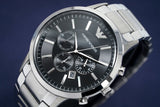  Shop Authentic Emporio Armani Sportivo Chronograph Black Dial Silver Steel Strap Watch For Men - AR2460 - Luxxuri