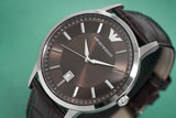  Shop Authentic Emporio Armani Classic Quartz Brown Dial Brown Leather Strap Watch For Men - AR1729 - Luxxuri