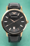  Shop Authentic Emporio Armani Renato Quartz Black Dial Black Leather Strap Watch For Men - AR2425 - Luxxuri