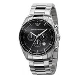  Shop Authentic Emporio Armani Sportivo Chronograph Black Dial Silver Stainless Steel Watch For Men - AR0585 - Luxxuri