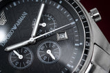  Shop Authentic Emporio Armani Sportivo Chronograph Black Dial Silver Stainless Steel Watch For Men - AR0585 - Luxxuri