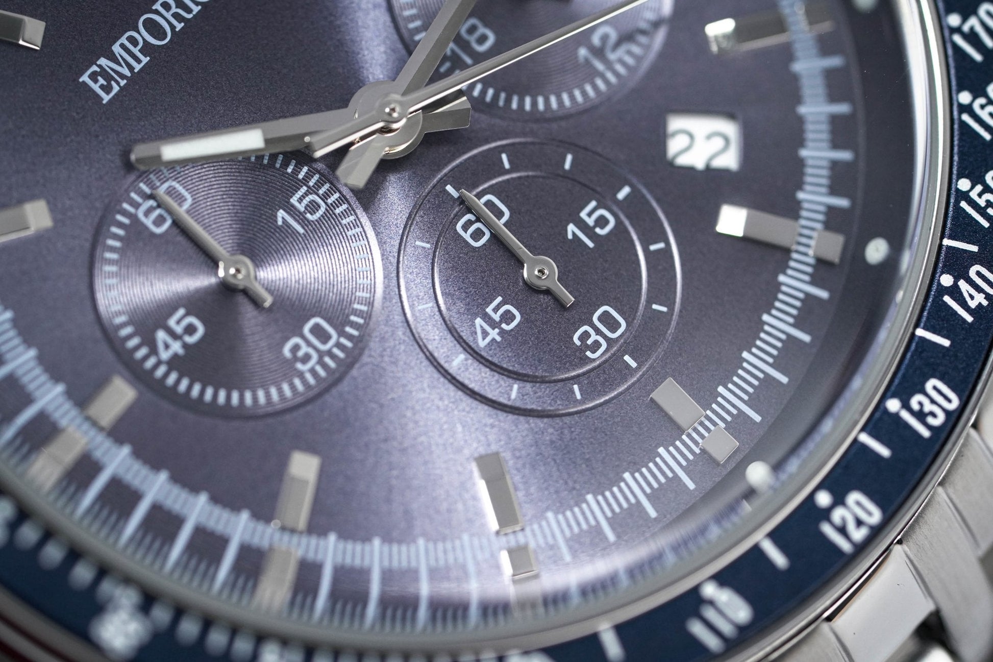  Shop Authentic Emporio Armani Sportivo Chronograph Blue Stainless Steel Watch For Men - AR6072 - Luxxuri