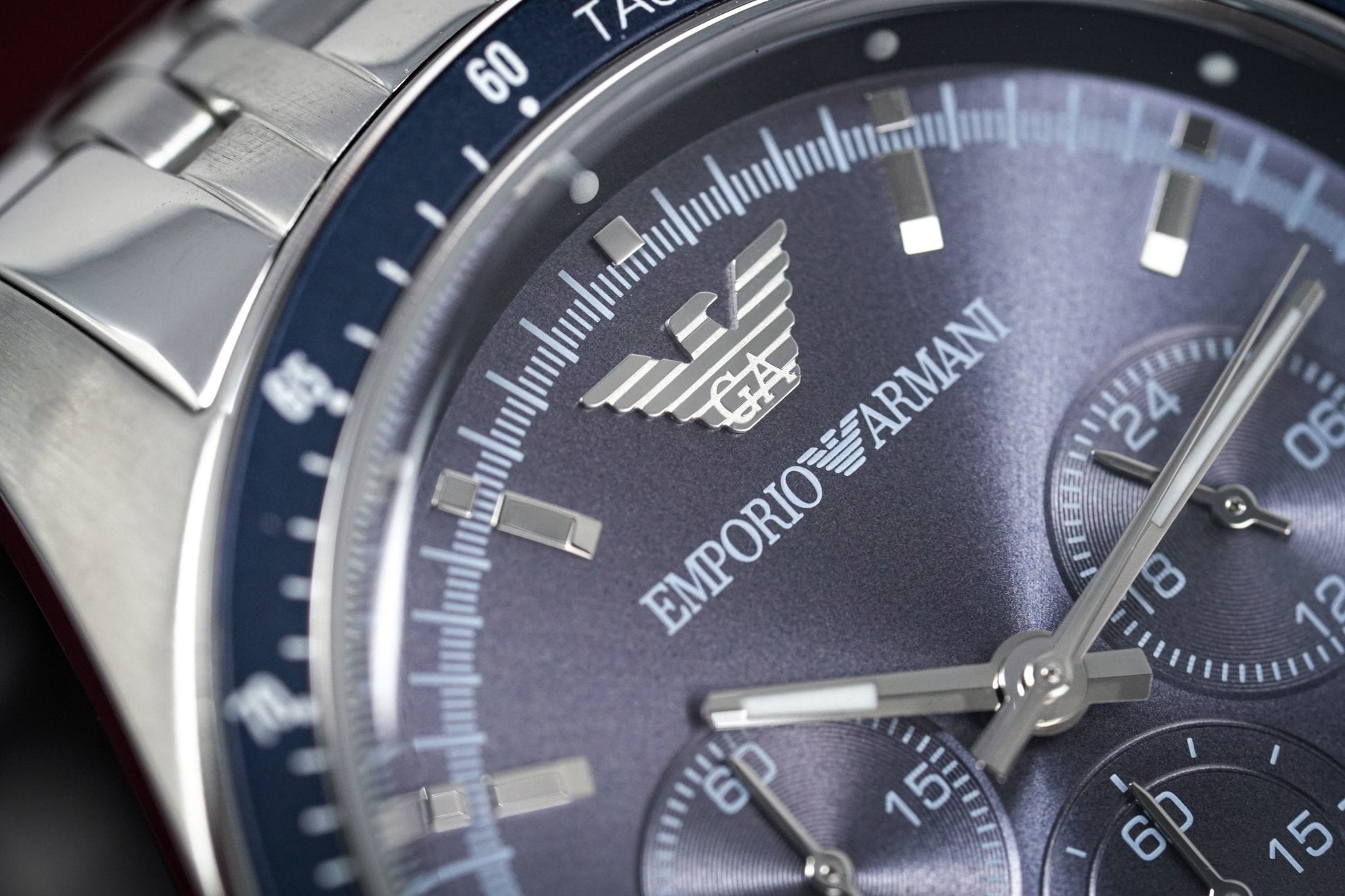  Shop Authentic Emporio Armani Sportivo Chronograph Blue Stainless Steel Watch For Men - AR6072 - Luxxuri