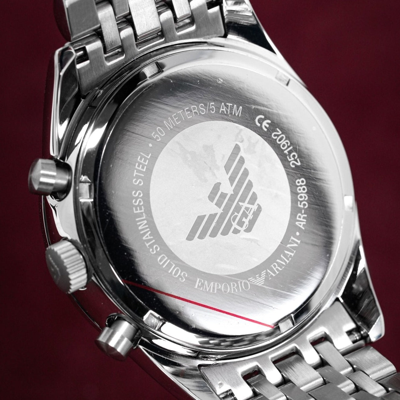  Shop Authentic Emporio Armani Tazio Chronograph Black Dial Silver Steel Strap Watch For Men - AR5988 - Luxxuri