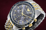  Shop Authentic Emporio Armani Tazio Chronograph Blue Dial Two Tone Stainless Steel Watch For Men - AR6088 - Luxxuri