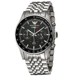  Shop Authentic Emporio Armani Team Italia Chronograph Black Dial Silver Steel Strap Watch For Men - AR5983 - Luxxuri