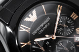  Shop Authentic Emporio Armani Valente Ceramica Chronograph Black Dial Black Steel Strap Watch For Men - AR1410 - Luxxuri