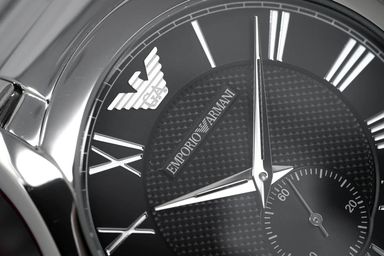  Shop Authentic Emporio Armani Valente Quartz Black Dial Silver Steel Strap Watch For Men - AR11086 - Luxxuri