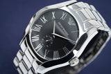  Shop Authentic Emporio Armani Valente Black Dial Silver Steel Strap Watch For Men - AR0680 - Luxxuri