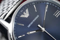  Shop Authentic Emporio Armani Kappa Quartz Blue Dial Silver Steel Strap Watch For Men - AR80010 - Luxxuri