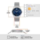  Shop Authentic Emporio Armani Minimalist Quartz Blue Dial Silver Steel Strap Watch For Men - AR11571 - Luxxuri