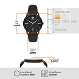  Shop Authentic Emporio Armani Minimalist Analog Black Dial Black Leather Strap Watch For Men - AR11573 - Luxxuri