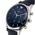  Shop Authentic Emporio Armani Lambda Chronograph Blue Dial Blue Leather Strap Watch For Men - AR11018 - Luxxuri