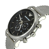  Shop Authentic Emporio Armani Luigi Black Dial Silver Mesh Bracelet Watch For Men - AR8032 - Luxxuri