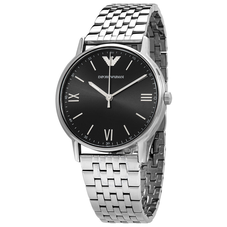  Shop Authentic Emporio Armani Kappa Black Dial Silver Steel Strap Watch For Men - AR11152 - Luxxuri