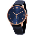  Shop Authentic Emporio Armani Classic Quartz Blue Dial Blue Leather Strap Watch For Men  - AR2071 - Luxxuri