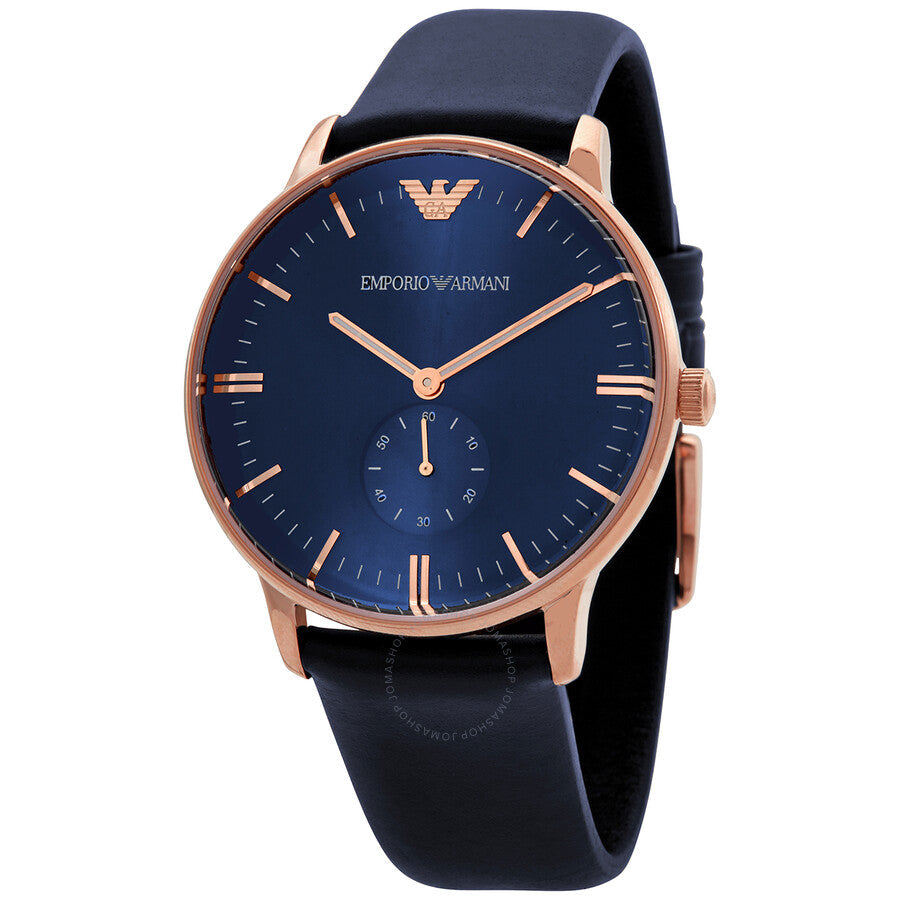  Shop Authentic Emporio Armani Classic Quartz Blue Dial Blue Leather Strap Watch For Men  - AR2071 - Luxxuri