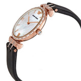  Shop Authentic Emporio Armani Gianni T-Bar Mother of Pearl Dial Black Leather Strap Watch For Women - AR11295 - Luxxuri