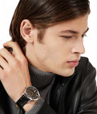  Shop Authentic Emporio Armani Renato Analog Black Dial Black Leather Strap Watch For Men - AR11186 - Luxxuri
