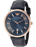  Shop Authentic Emporio Armani Renato Analog Blue Dial Black Leather Strap Watch For Men - AR2506 - Luxxuri