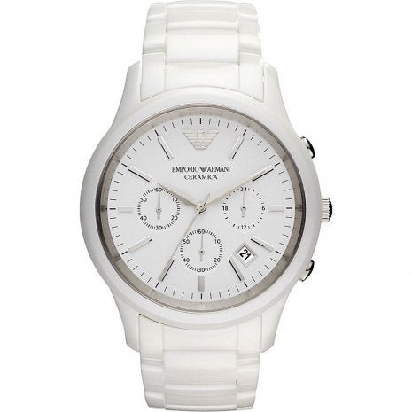  Shop Authentic Emporio Armani Luigi Chronograph Ceramic White Dial White Ceramic Strap Watch For Men - AR1499 - Luxxuri