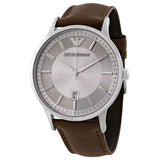  Shop Authentic Emporio Armani Renato Quartz Silver Dial Brown Leather Strap Watch For Men - AR11185 - Luxxuri