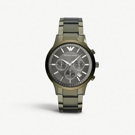  Shop Authentic Emporio Armani Renato Chronograph Quartz Grey Dial Green Steel Strap  Watch For Men - AR11117 - Luxxuri