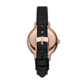 Emporio Armani Cleo Three-Hand Mother of Pearl Dial Black Leather Strap Watch For Women - AR11485