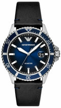  Shop Authentic Emporio Armani Diver Three-Hand Quartz Blue Dial Blue Leather Strap Watch For Men - AR11516 - Luxxuri
