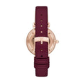  Shop Authentic Emporio Armani Gianni T Bar Crystals Maroon Dial Maroon Leather Strap Watch for Women - AR11487 - Luxxuri