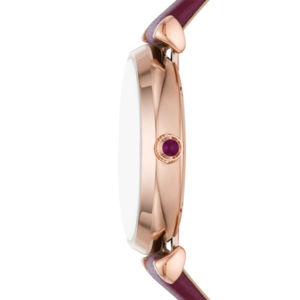  Shop Authentic Emporio Armani Gianni T Bar Crystals Maroon Dial Maroon Leather Strap Watch for Women - AR11487 - Luxxuri