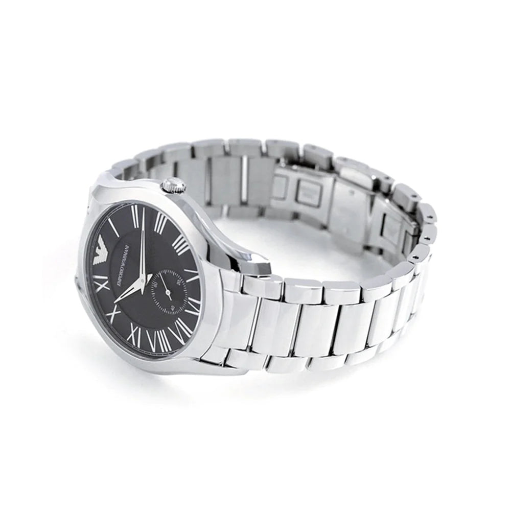  Shop Authentic Emporio Armani Valente Quartz Black Dial Silver Steel Strap Watch For Men - AR11086 - Luxxuri
