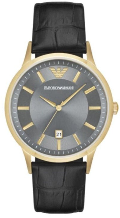  Shop Authentic Emporio Armani Renato Quartz Grey Dial Black Leather Strap Watch For Men - AR11049 - Luxxuri